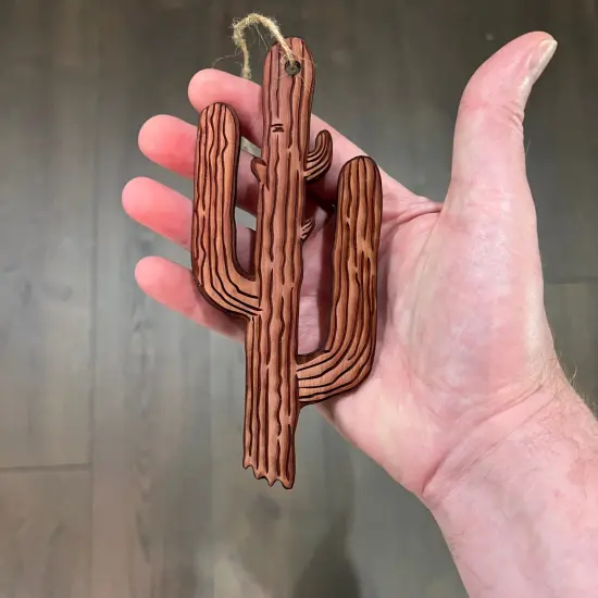 Cactus - Cedar Ornament {4}