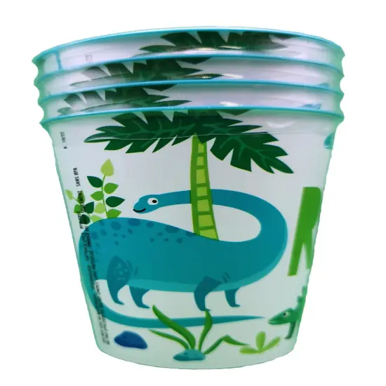Blue & Green Dinosaur "ROAR" 10oz Plastic Stadium Cups, 4ct {1}