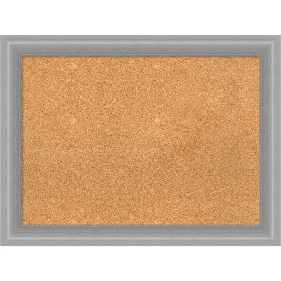 Peak Polished Nickel Narrow Framed Corkboard, Natural Cork {1}