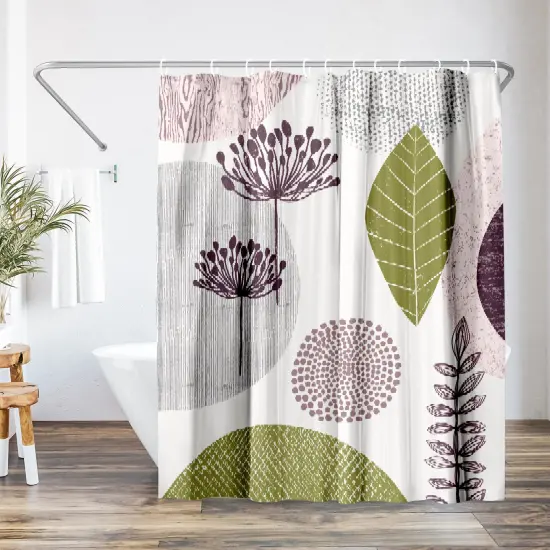 Americanflat 71" x 74" Shower Curtain, Floral Pattern by Lisa Nohren {1}