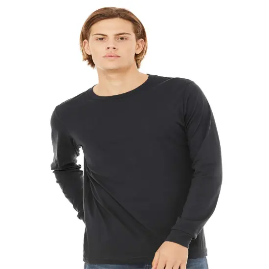 BELLA + CANVAS&reg; Slim Fit Crewneck Long Sleeve Sweetshirt - 3501 Dark grey {1}