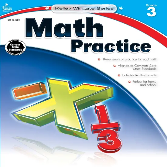 Carson Dellosa 3rd Grade Math Workbook, Algebra, Multiplication, Division, Arithmetic, Fractions, Addition and Subtraction Within 1000, and More, Classroom or Homeschool Curriculum {1}