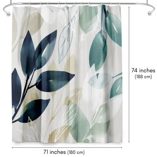 Americanflat 71" x 74" Shower Curtain, Green Sleeves I by PI Creative Art {2}