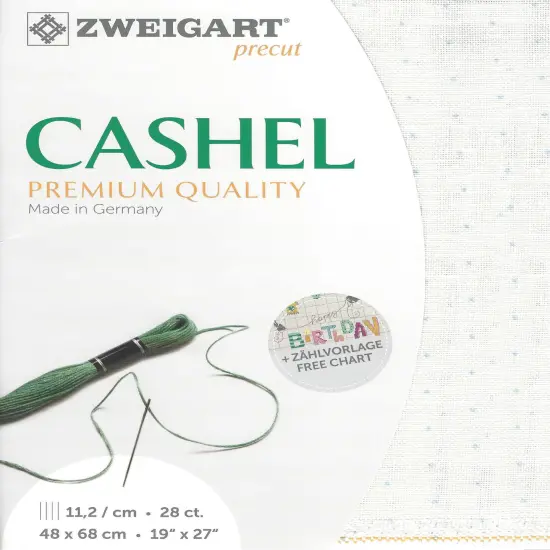 Precut Zweigart Cashel Mini Dots 28 count White with Grey Mini Dots {1}
