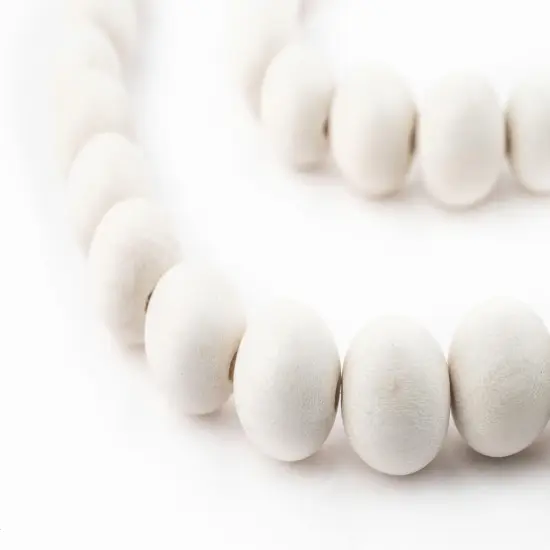 The Bead Chest Natural 12mm Wooden Beads in White for Jewelry Making &ndash; Round Loose Wood Spacer Beads I Approximately 35 Beads {1}