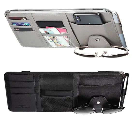 Kitcheniva Car Sun Visor Pocket Organizer Storage Gray 2 pcs {6}