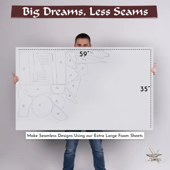 EVA Foam Cosplay | Extra Large 35" x 59" Sheet | Ultra High Density 85kg/m3 | by The Foamory White {2}