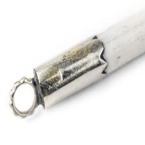 The Bead Chest Bezeled Bone Tooth Pendant 65mm Nepal White Large Hole {5}