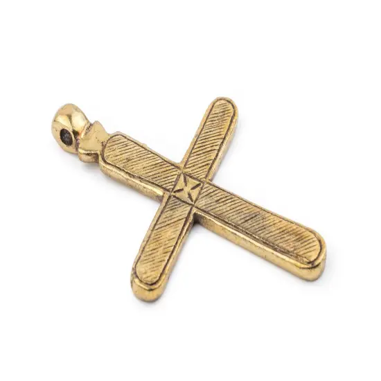 TheBeadChest Addis Ethiopian Brass Cross Pendant (80x50mm) {1}