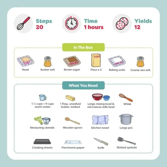 Baketivity Pretzel Making Kit - Real Cooking Set for Kids Ages with Recipe and Ingredients - Kids Baking Set for Girls & Boys - Great Gift for Family Bonding {6}