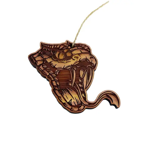 Rattlesnake Head - Cedar Ornament {3}