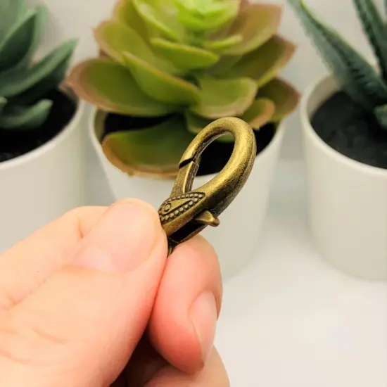 4, 20 or 50 Pieces: 16 x 31 mm Jumbo Bronze Decorative Lobster Clasps {3}