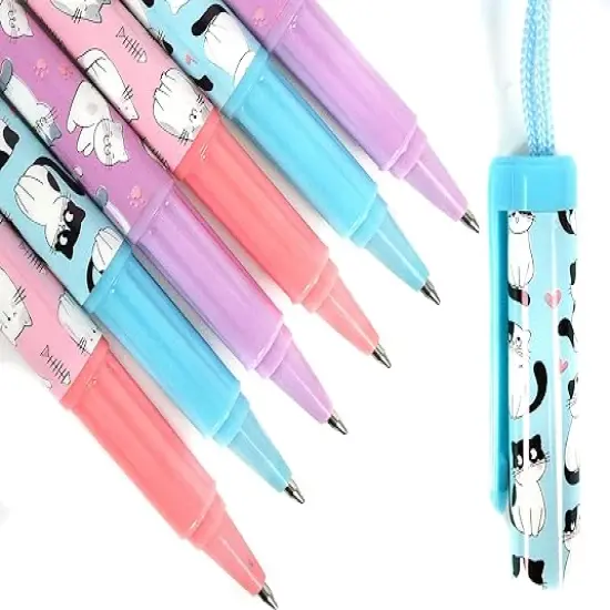 12 Pieces Kitty Cat Necklace Rope Pen {2}