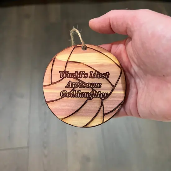 Volleyball Worlds most awesome Goddaughter - Cedar Ornament {4}