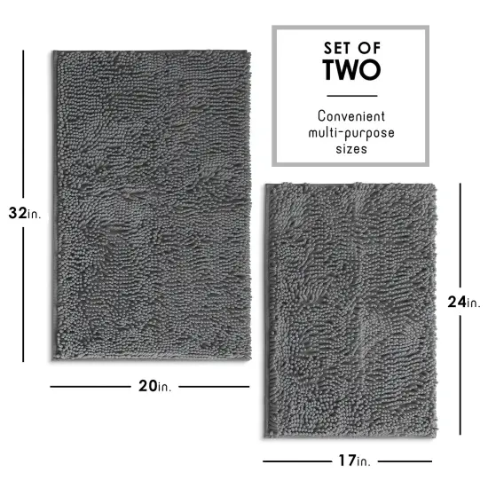 Hearth & Harbor Chenille Bath Mat Grey {6}