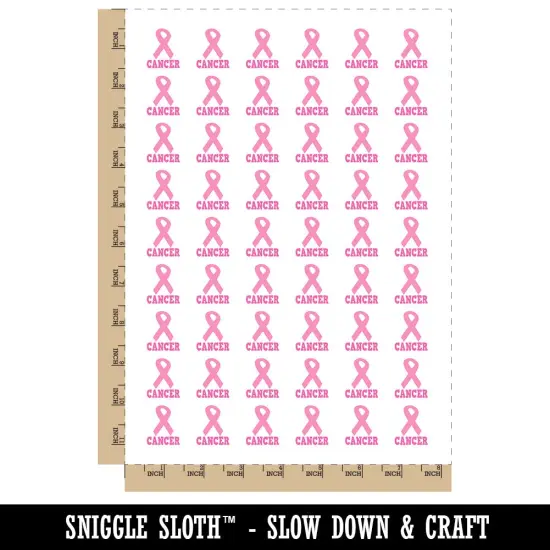Cancer with Awareness Ribbon Temporary Tattoo Water Resistant Fake Body Art Set Collection (1 Sheet) {3}