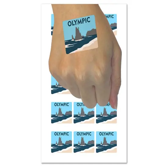 Destination Olympic National Park Temporary Tattoo Water Resistant Fake Body Art Set Collection (1 Sheet) {1}