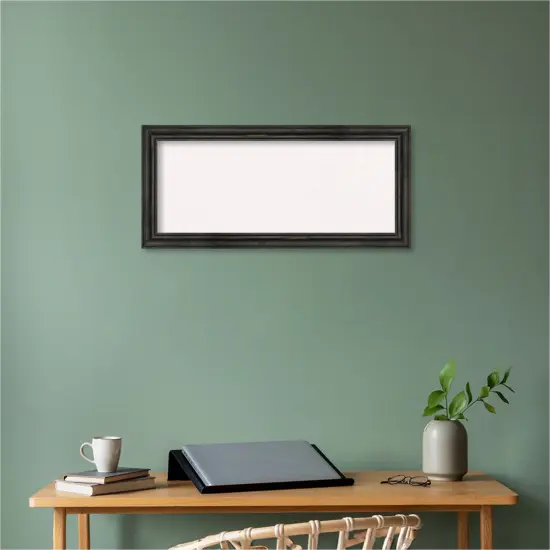 Rustic Pine Narrow Wood Framed Corkboard, White Cork Black {6}