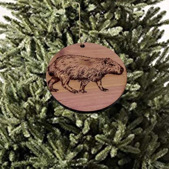 Capybara - Cedar Ornament {2}