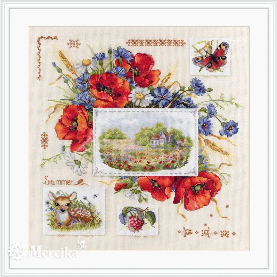 Summer Sampler K-130 Counted Cross-Stitch Kit {1}