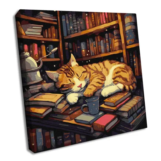 Painting by Numbers kit Fluffy book lover KHO6505 {1}
