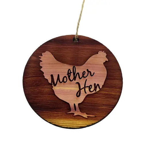 Mother Hen - Cedar Ornament {3}
