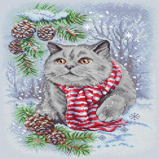 Winter Cat L8997 Counted Cross Stitch Kit {1}
