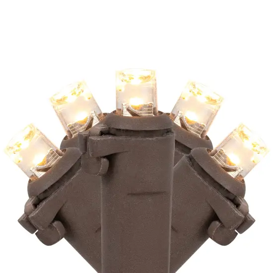 Northlight LED Wide Angle Christmas Lights - Warm White - 33' Brown Wire - 100ct Clear {3}