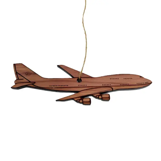 747 Jet Airplane - Cedar Ornament {2}