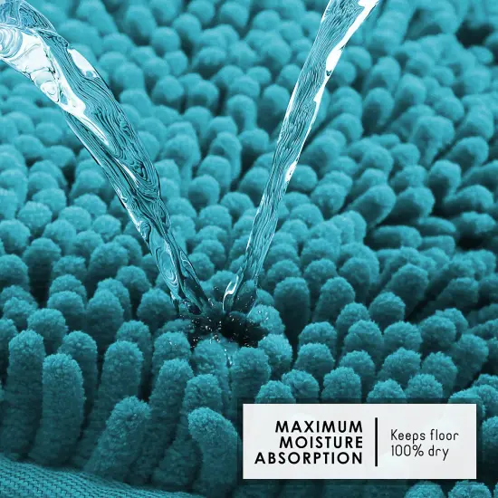 Hearth & Harbor Chenille Bath Mat Teal {5}