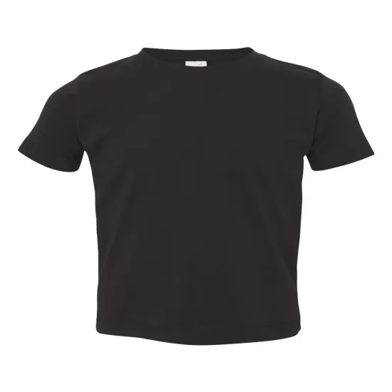 Rabbit Skins&reg; Toddler Fine Crewneck Short Sleeve Jersey Tee - 3321 Black {1}
