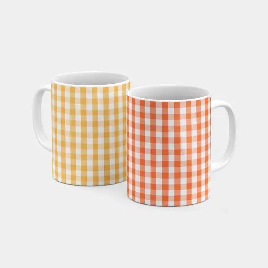 Yellow Gingham Mug {3}