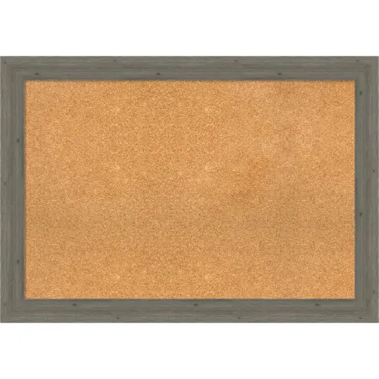 Fencepost Narrow Wood Framed Corkboard, Natural Cork Fencepost Grey {1}