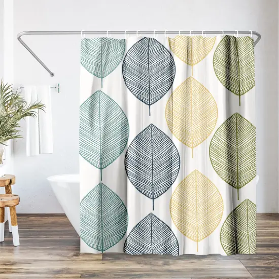 Americanflat 71" x 74" Shower Curtain, Leaves Multicolor by Lisa Nohren {1}