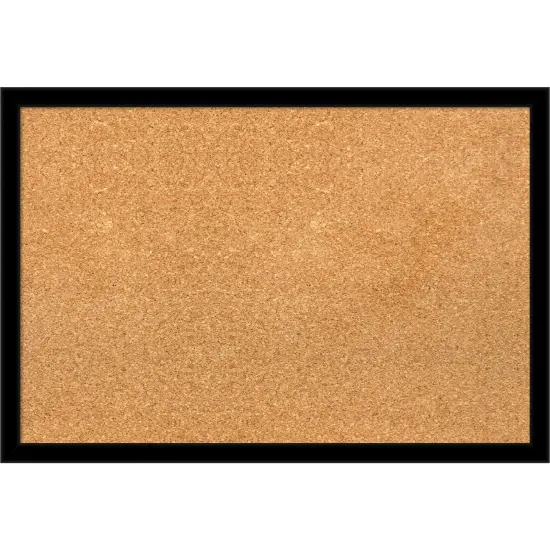 Jet Black Framed Corkboard, Natural Cork {1}