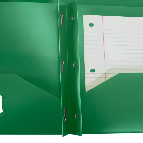 School Smart 2-Pocket Poly Folders with Fasteners, Pack of 25 Green {3}