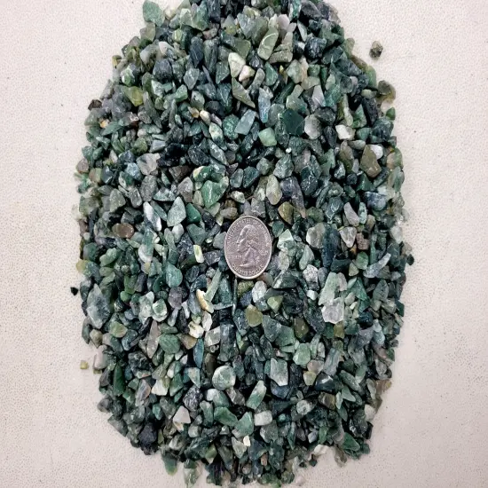 Tumbled Green Moss Agate Crystal Chips Bulk {5}