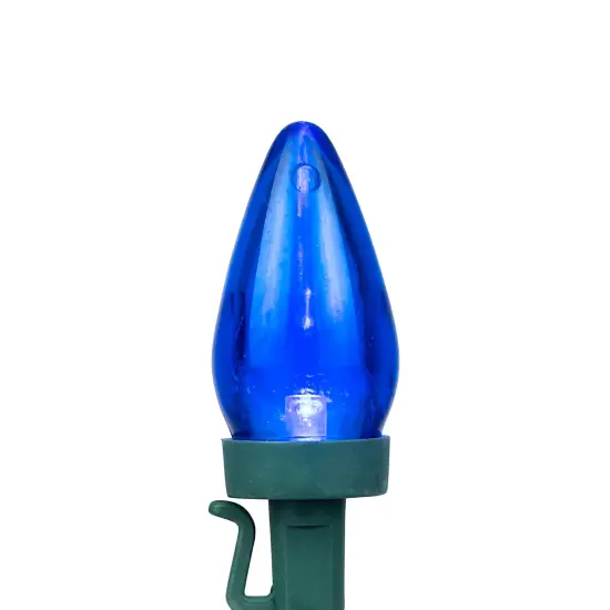 Northlight LED C7 Christmas Lights - Blue - 17' Green Wire - 25ct {4}