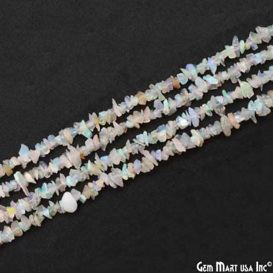 Ethiopian Opal Chip Beads, 34 Inch, Natural Chip Strands, Drilled Strung Nugget Beads, 3-7mm, Polished, GemMartUSA (CHOP-70001) {1}