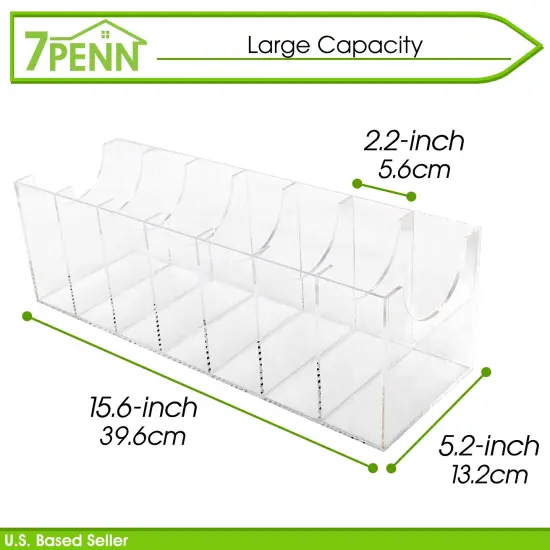 7Penn Clear Acrylic Belt Organizer for Drawer - 7 Section Men Belt Holder {2}