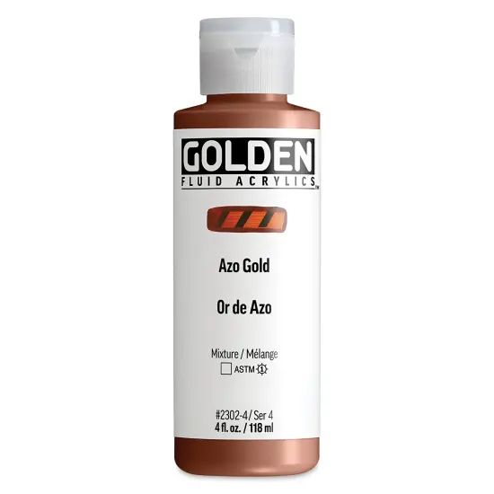 Golden Fluid Acrylic - Azo Gold, 4 oz bottle {1}