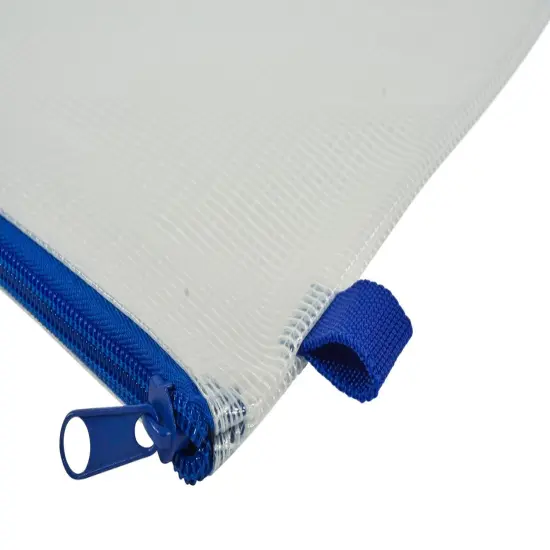 Sax Mesh Zippered Bags, Clear with Colored Trim, Pack of 10 {2}