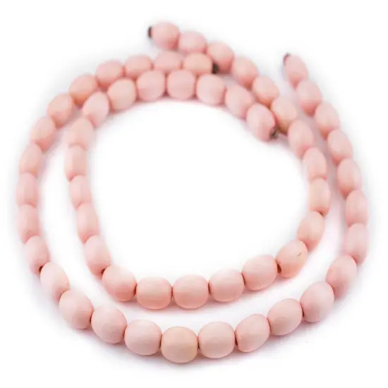 The Bead Chest Pink Oval Natural Wood Beads (15x10mm): Organic Eco-Friendly Wooden Bead Strand for DIY Jewelry, Crafts, Necklace and Bracelet Making {3}