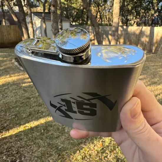 8oz Football 15 Flask Stainless Steel {3}
