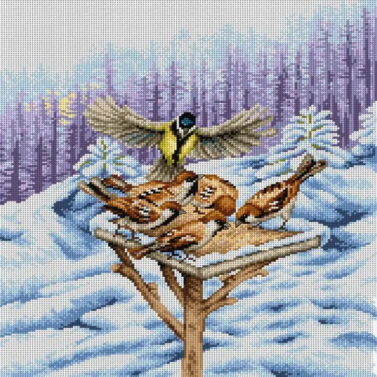 Winter Feeder 2284M Needlepoint canvas for halfstitch without yarn {1}