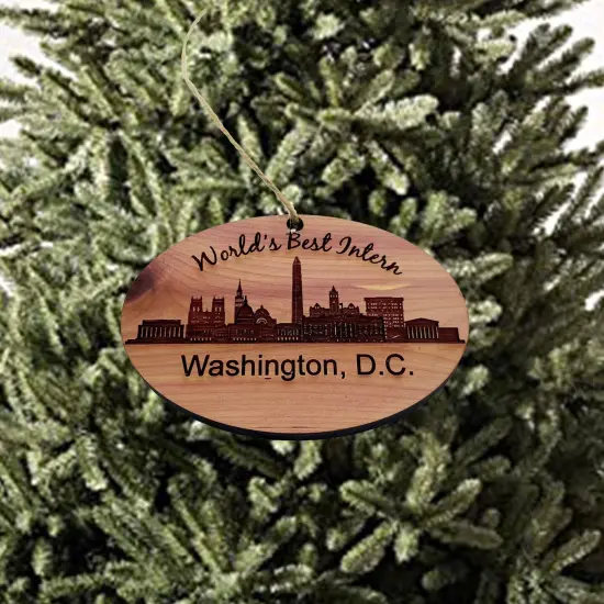 worlds Best Intern Washington DC- Cedar Ornament {1}