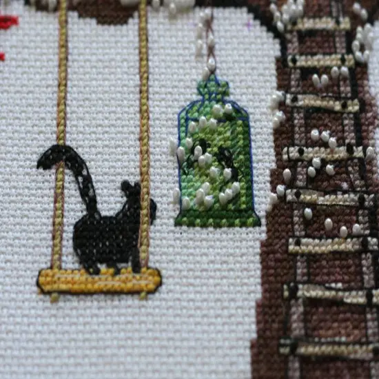 Cross-stitch kit Cat house {4}