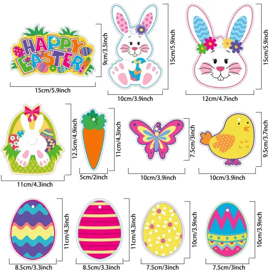 Easter Hanging Swirl Ceiling Decorations Easter Egg Bunny Hanging Swirl Foil Decorations for Home Office School Easter Party Ornaments Favors Supplies 30CT {4}