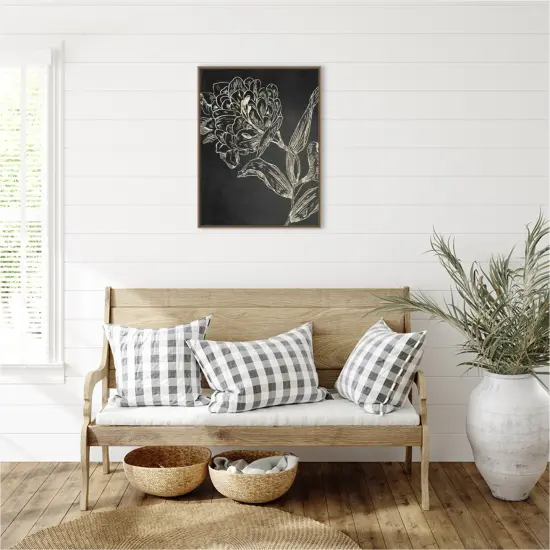 Golden Flower Folklore II by Asia Jensen Framed Canvas Wall Art {5}