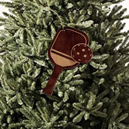 Pickleball - Cedar Ornament {2}